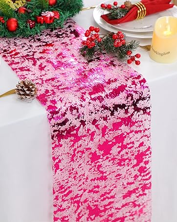 hot pink christmas table decorations