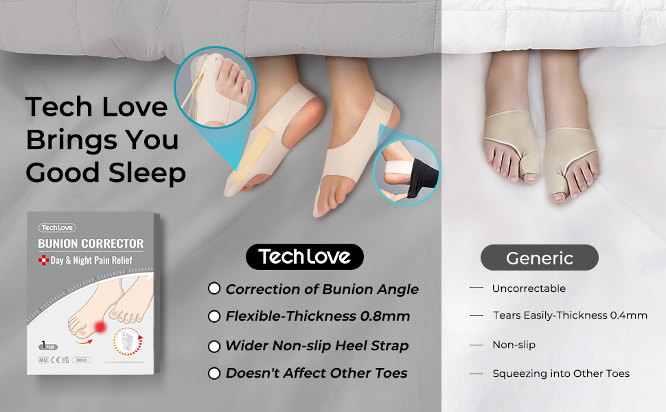 Tech Love Bunion Corrector Adjustable Big Toe Straightener Ultra