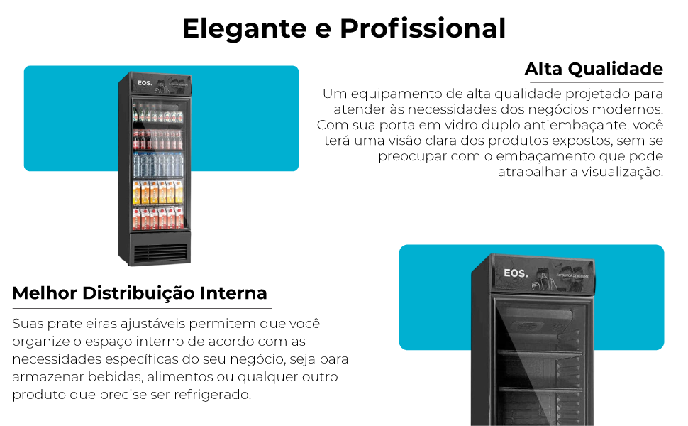 Refrigerador Expositor Vertical Eos 295 Litros All Black Eev300p2 110v