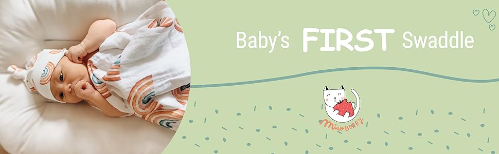 Miaoberry White Rainbow Swaddle Set
