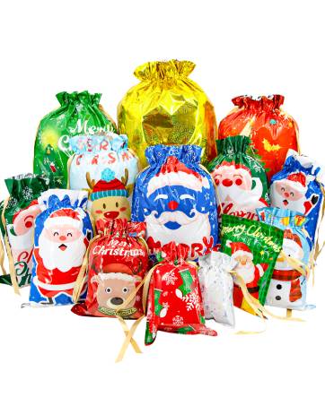 Christmas drawstring bags