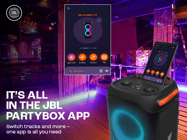 JBL Partybox 110, Wireless Bluetooth Party Speaker, 160W