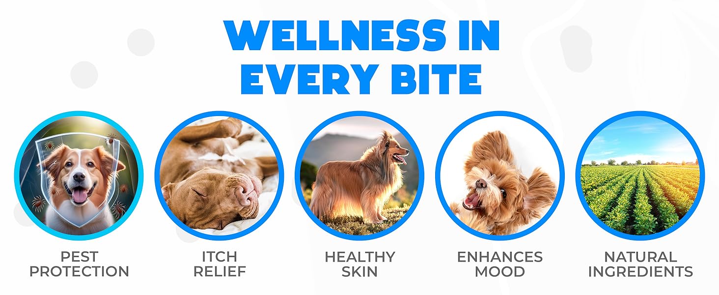 Flea and Tick Prevention for Dogs Chewable - 150 Chews - Dog flea & Tick Control