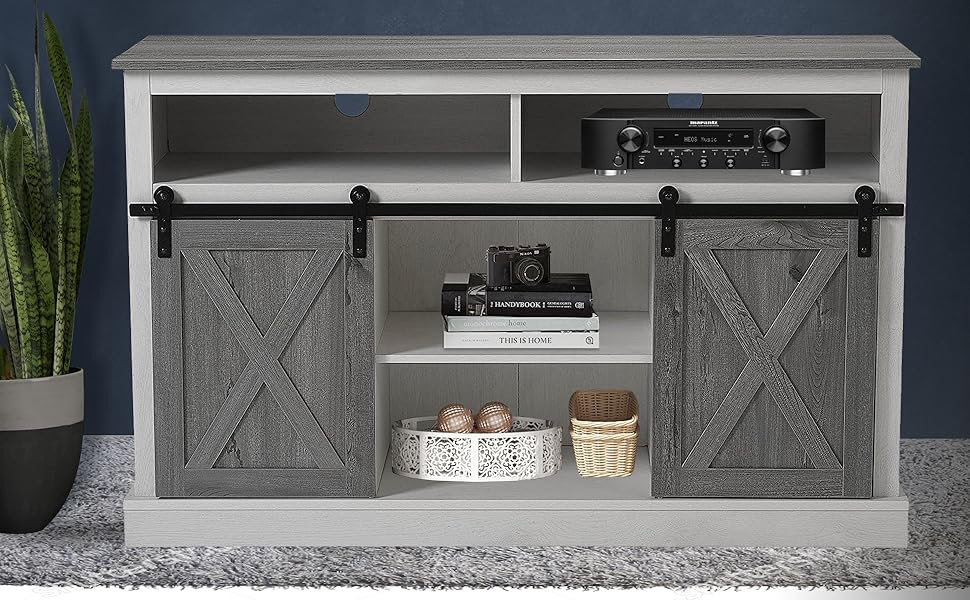 Balkene Home 64012 Arcadia Media Console Table TV Stand Lightweight & Easy