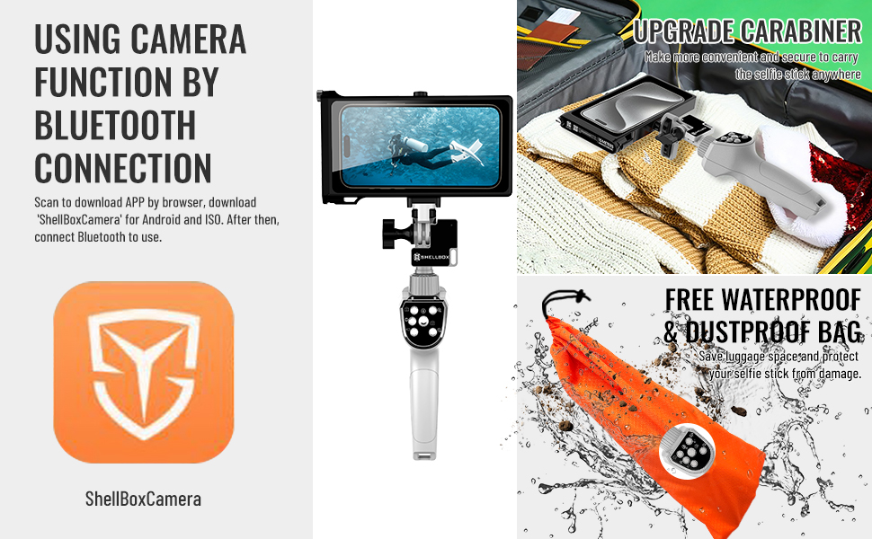 Newest Bluetooth Remote Connection(By "shellbox-BT"), Break Through All Elements and Environments.
