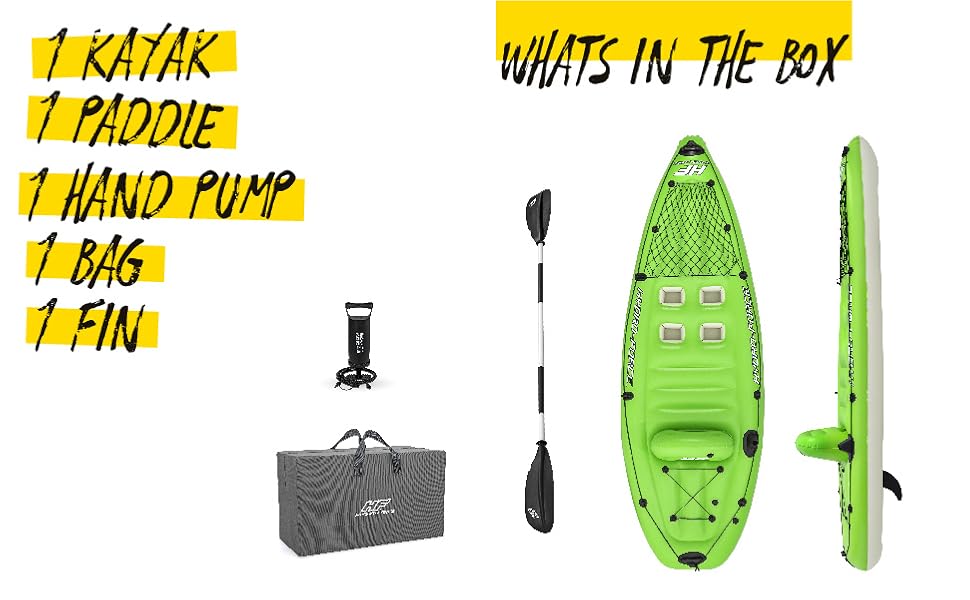 Bestway HydroForce Inflatable Koracle Kayak 1 Person Inflatable Boat Set For Fishing With