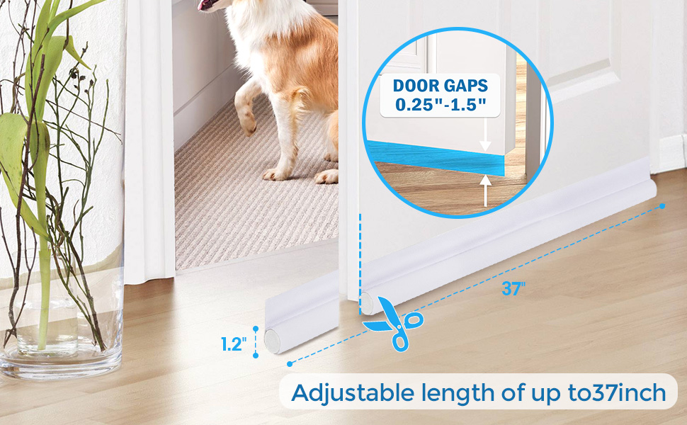 2 Pack Door Draft Stopper 37 Inch OneSided Under Door