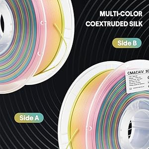 US Raw Materials 3D Printer Filament PLA, Shiny Matte Rainbow Color Filament, Color Change by Length PLA, Fit Most FDM 3D Printers, 250G Spool, Rainbow Blaze 21 3D Printer Filament