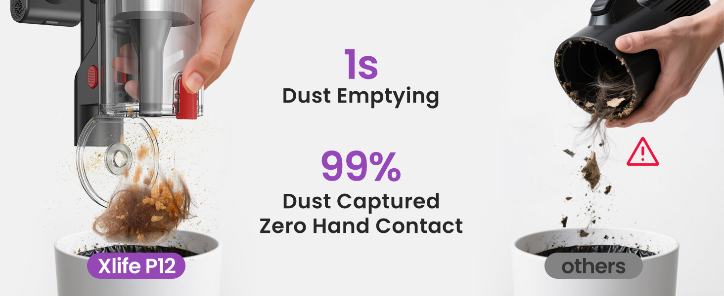 Xlife Hands-Free Dust Emptying System