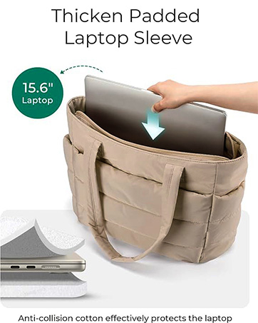 Tote Bag for Woman | Lightweight Puffy Shoulder Handbag with Multi Compartment | Travel, Office, Gym & Daily Use | Durable Taslan Fabric 32 tote bag