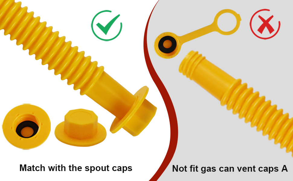 Gas Can Spout Replacement, Gas Can Nozzle Kit 6 Sets, Base