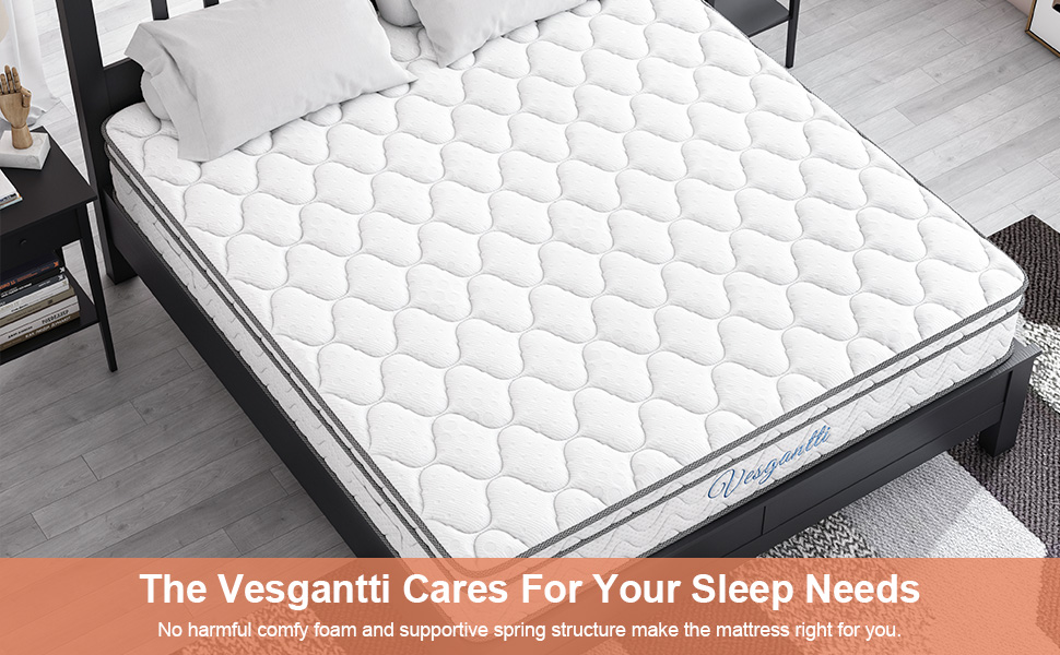 Vesgantti Queen Mattresses, 14 Inch Queen Size Hybrid
