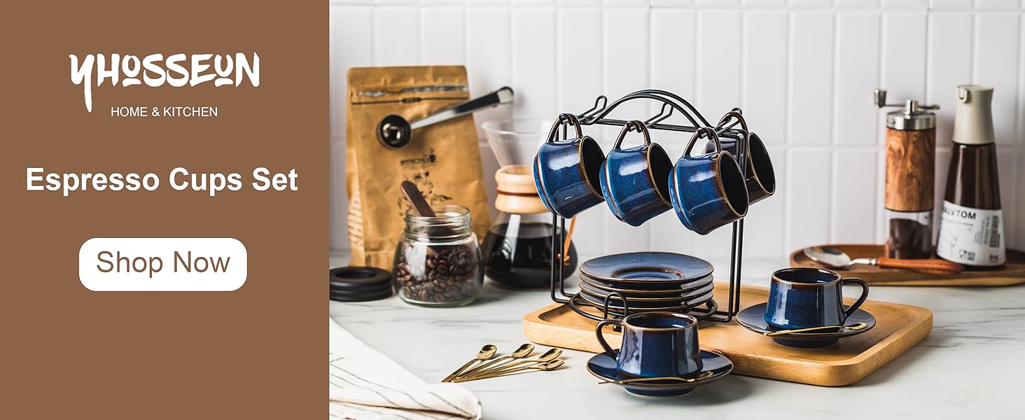 espresso cups and saucers