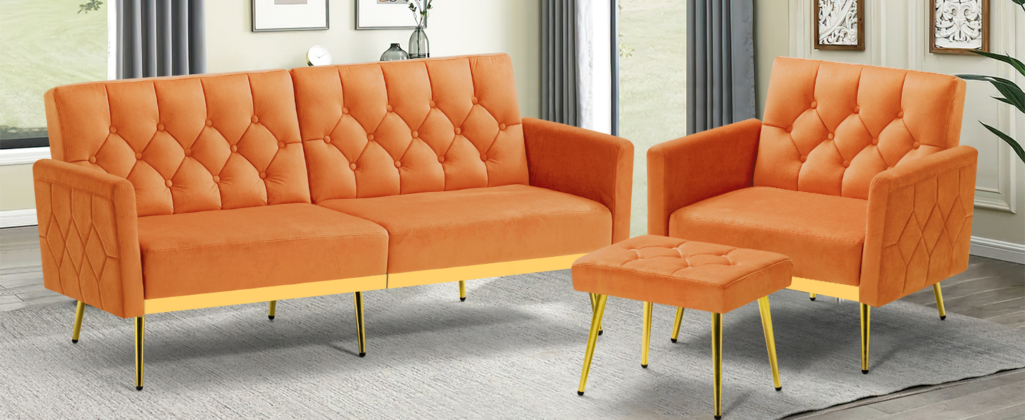 Golden Metal Legs sofa