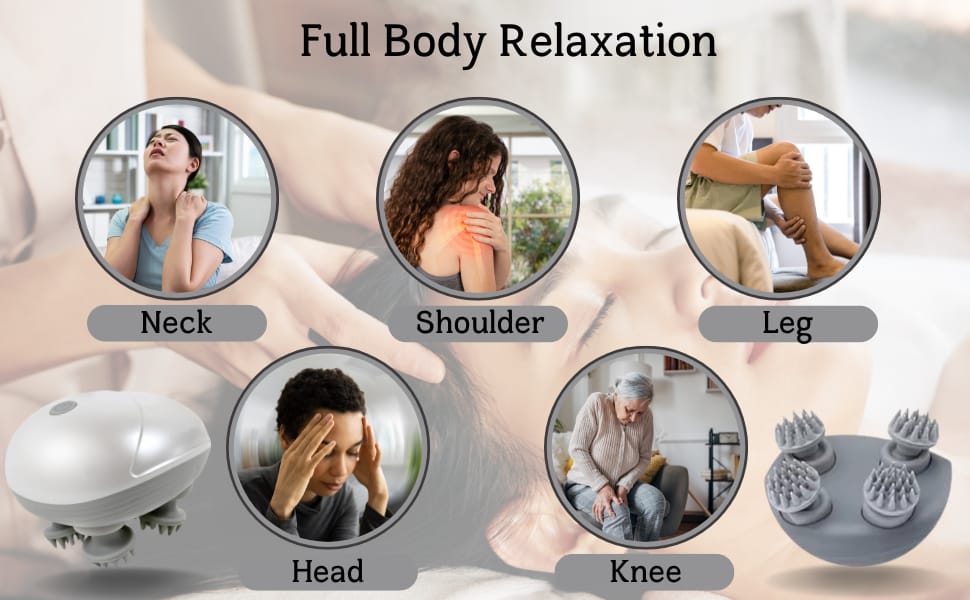 4 rotating massage head with gopinathecom electric scalp massage | Child development, relief from stress, wireless USB rechargeable head massage for relaxation | 3-speed vibration and 15 minutes auto timer Major massage for skulls