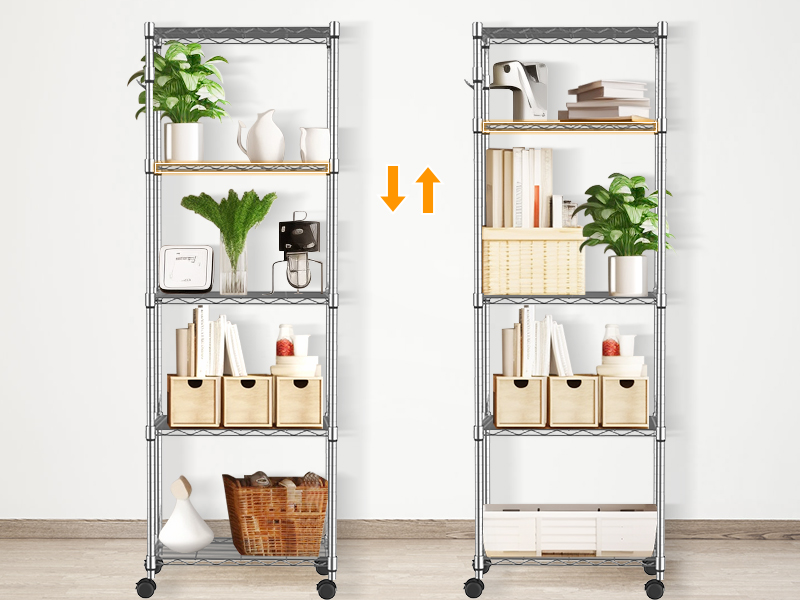 wire shelving with wheels