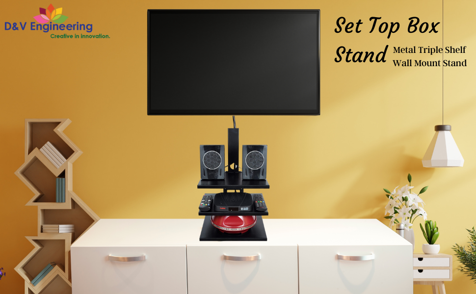 D&V ENGINEERING Creative in innovation Metal Triple Shelf Wall Mount