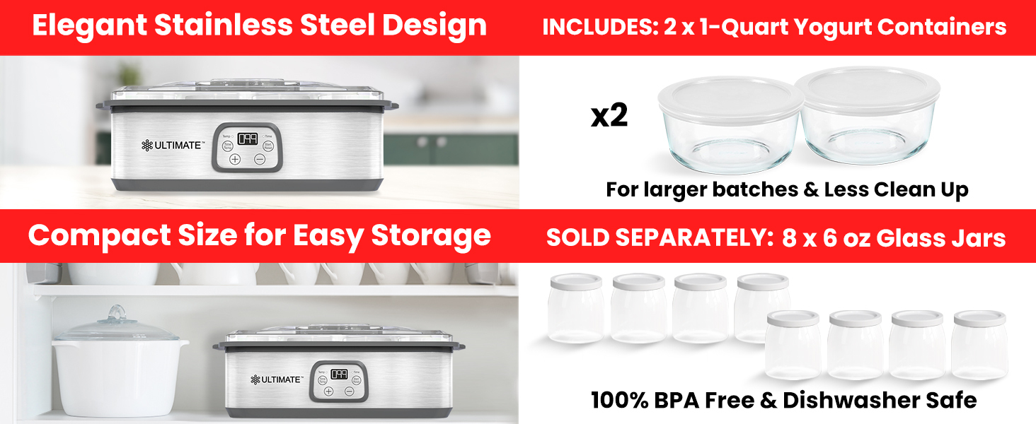 Ultimate Probiotic Yogurt Maker Make Trillions of Live Probiotics