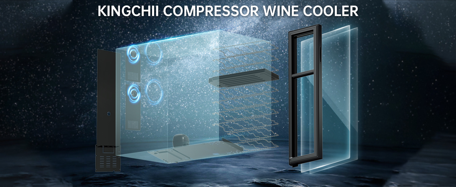 爆炸图：81WD-27 double zone bottles Wine cooler