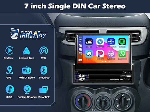 Amazon.com: [4+64G] Hikity Android 15 Car Stereo Single Din