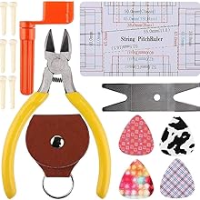 45Pcs Guitar Repairing Maintenance Tool Kit with Carry Bag Guitar Pick, For Guitar Ukulele Bass Mandolin Banjo,Guitar Care Cleaning Accessories Set, Perfect Gift for Music String Instrument Enthusiast 14 Guitar Essential Repair Tools