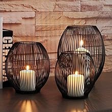 candle set pillar candle holder black candle holder