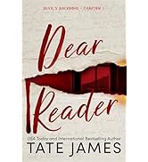 Book cover of 'Dear Reader' by Tate James showing torn paper effect in red and white tones, with 'Dean's Reading - Chapter 1' at top.