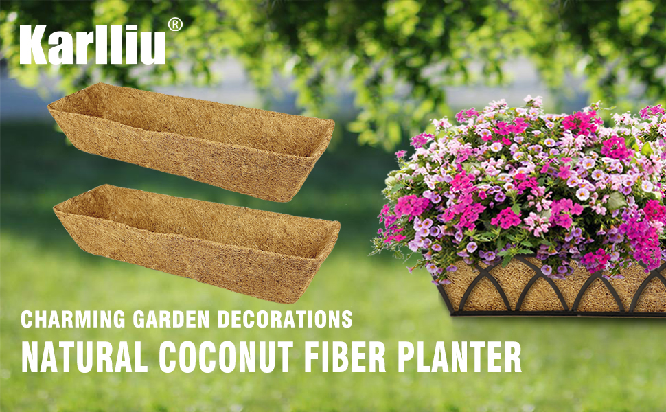 karlliu 2 Pack 24 Inch Trough Coco Fiber Replacement Liner