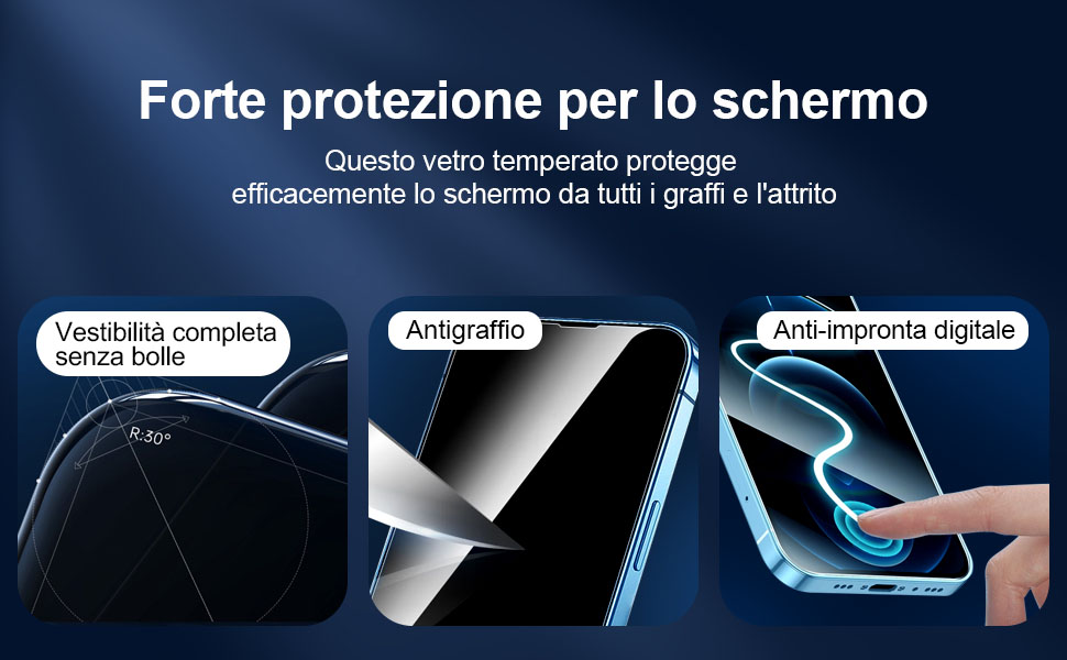 Vetro Temperato per iPhone 13/13 Pro/14