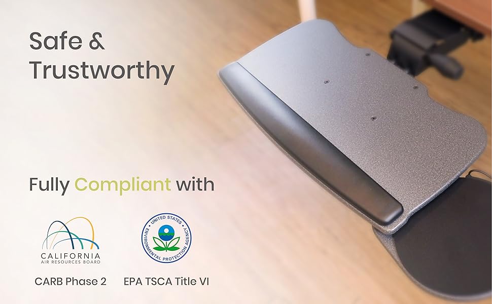 FERSGO Under Desk Keyboard Tray, 20" x 11" Tray, 23" Track, Dynamic