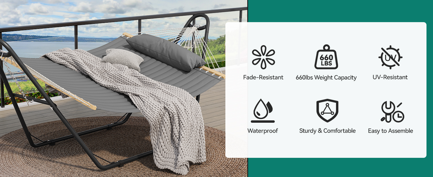 YITAHOME 12FT Hammock with Stand Included Hammock Heavy