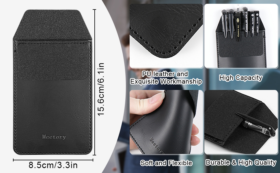 Meetory 2 Pieces Leather Pen Holder, pens Pocket Protector, Pocket