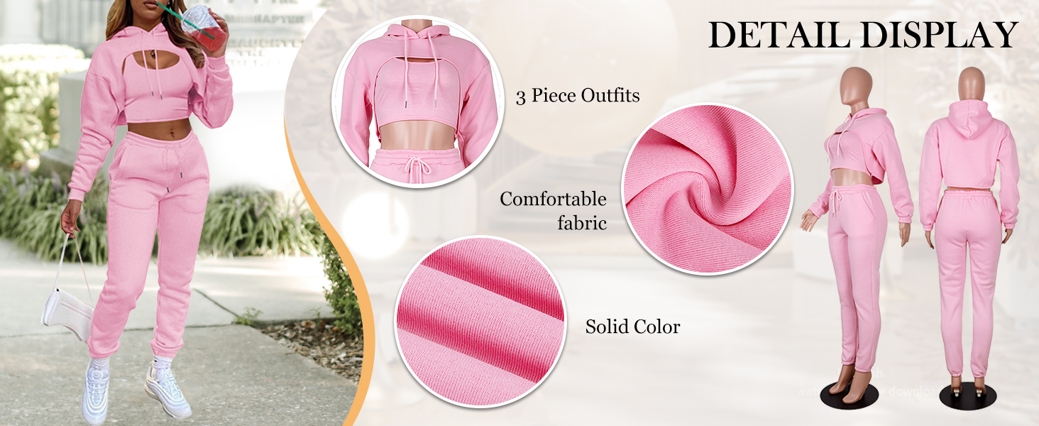 Women 3 Piece Outfits Sweatsuits