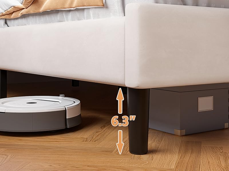 EnHomee Full LED Bed Frame,Upholstered Bed Frame with