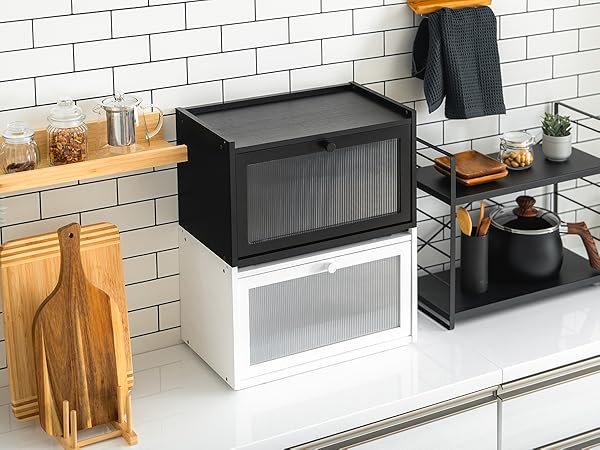 2025購入　ブレッドケース　BLACK Amazon.co.jp: 【 完成品 】 ブレッドケース ブラック 約W40×D34