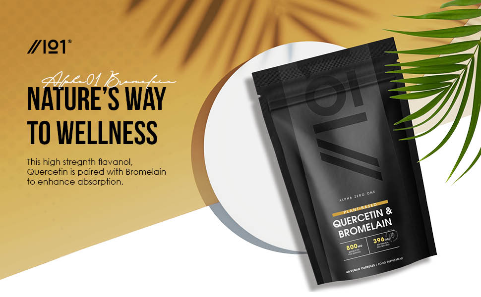 PlantBased Quercetin 800mg & Bromelain 396 GDU with BioPerine® Made