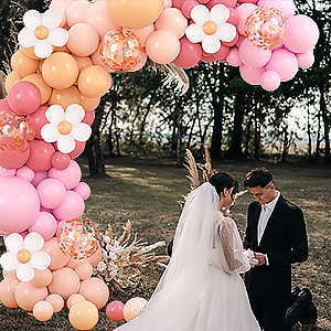 daisy balloons arch garland for boho wedding decorations