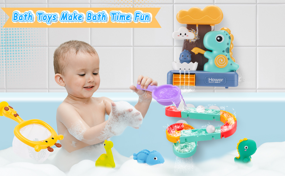 Bath Toys for Kids Ages 13, Toddler Bath Toys 24, Baby Bathtub Toys with Whirling