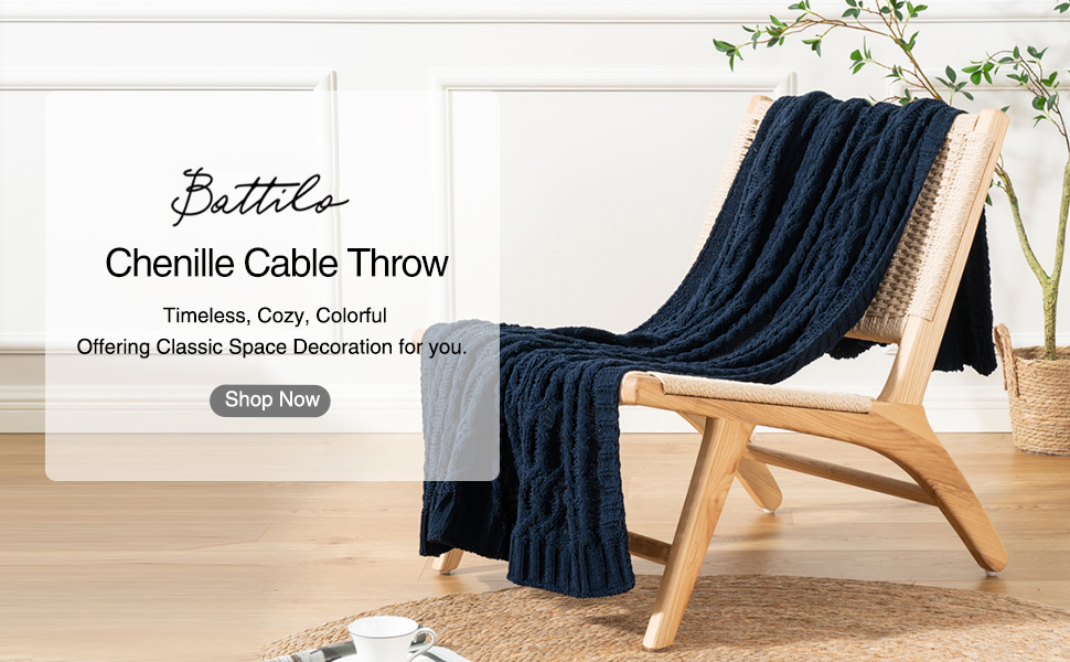 Battilo Navy Blue Throw Blanket for Bed Couch, Soft Warm Cozy Blue Sofa