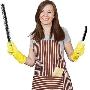 housewife taking brushes