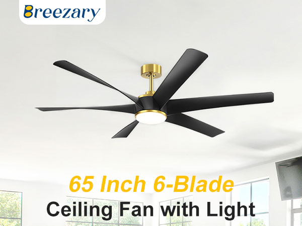 AYHB♡F Breezary Hector II 65 in. Integrated LED Indoor Black-Blade