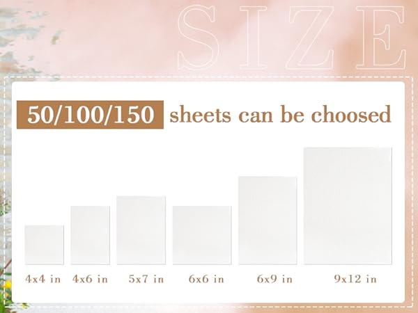 each size and package of high-quality140lb watercolor paper pad perfect for all your painting needs