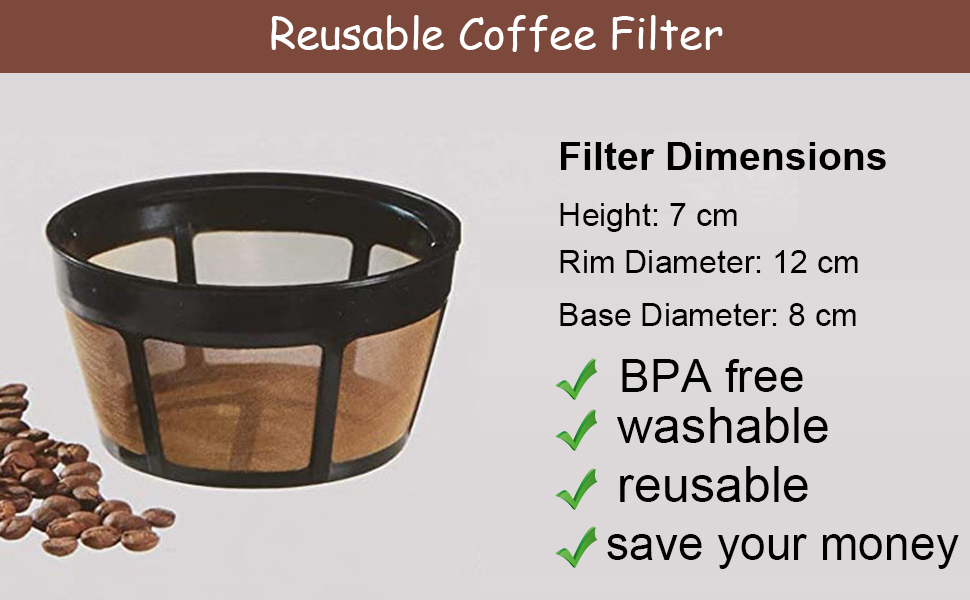 Reusable Coffee Filter, fits BUNN Coffee Maker and Brewer