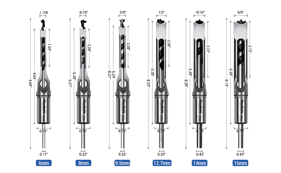 Inculdes:6mm+8mm+9.5mm+12.7mm+14mm+16mm