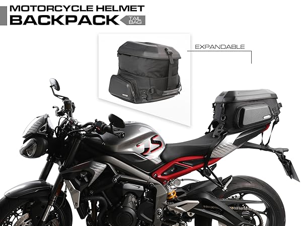 Amazon.com: Rhinowalk Motorcycle Tail Bag Rear Seat Bag Hard