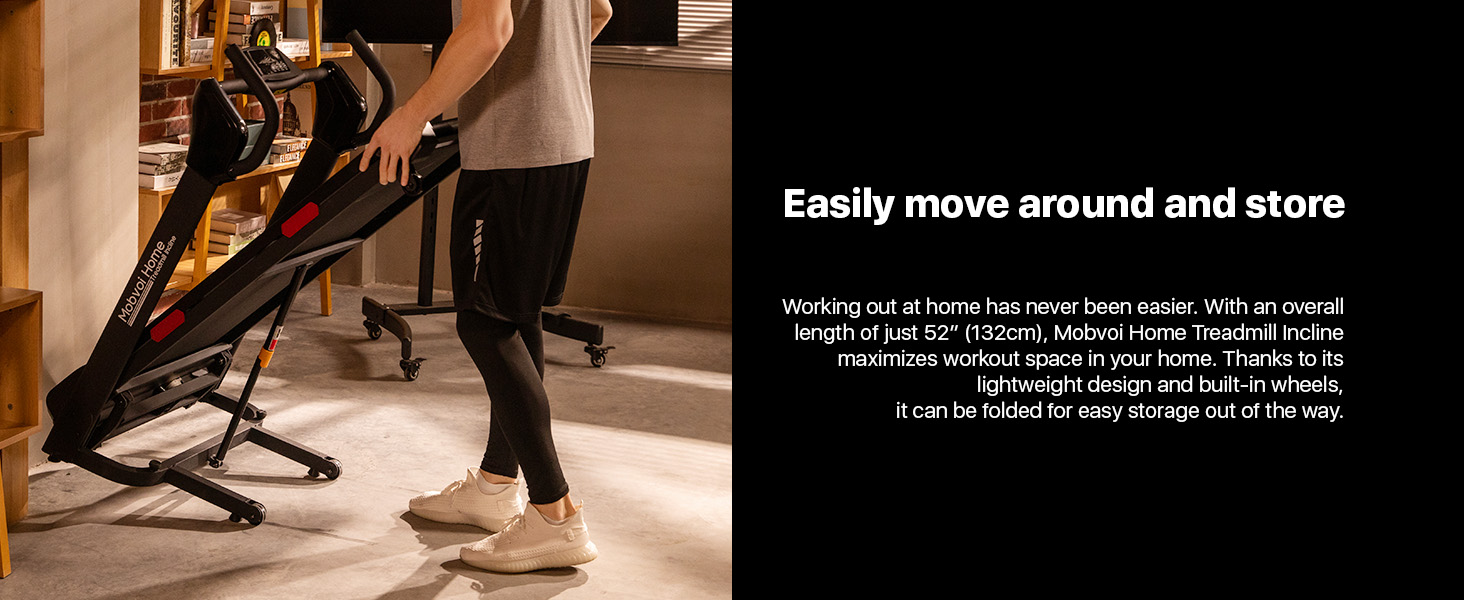 Mobvoi Home Treadmill Incline 3HP Folding Treadmill 15 Inclines with