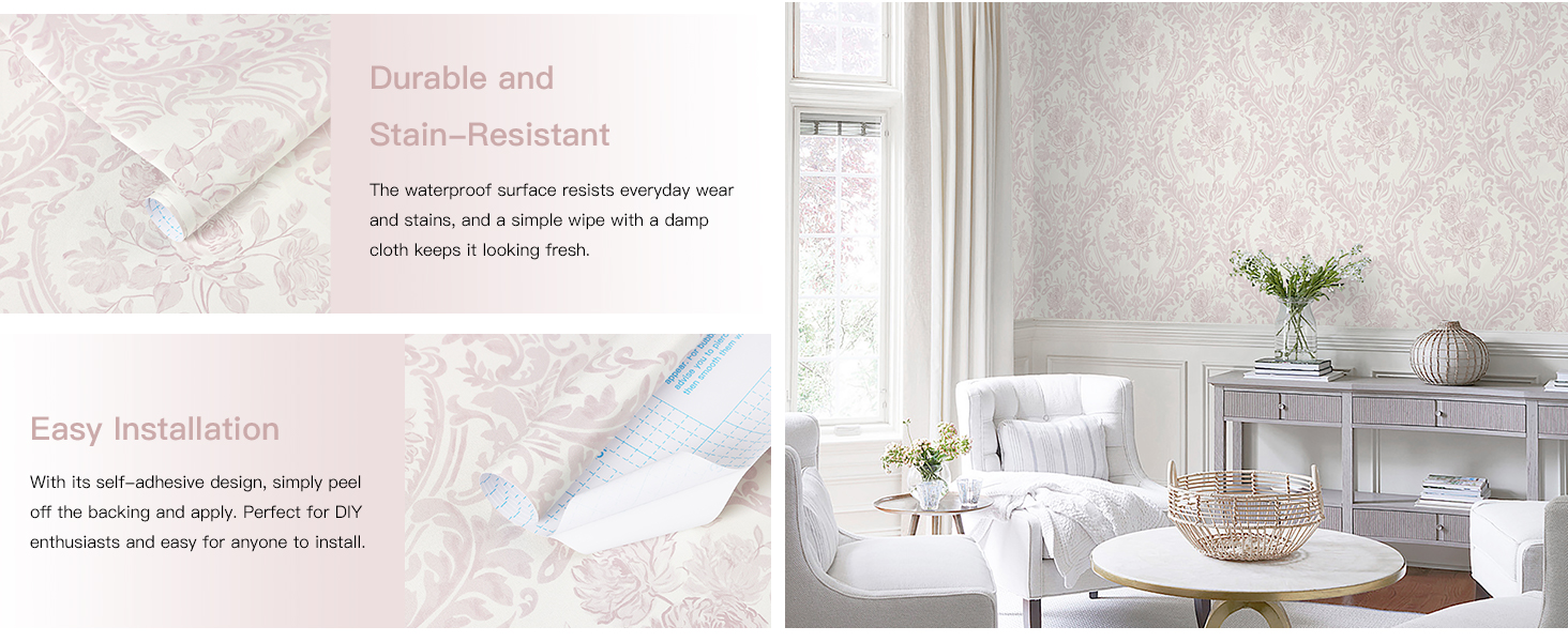 textured wallpaper peel and stick wallpaper boho pink stick on wallpaper