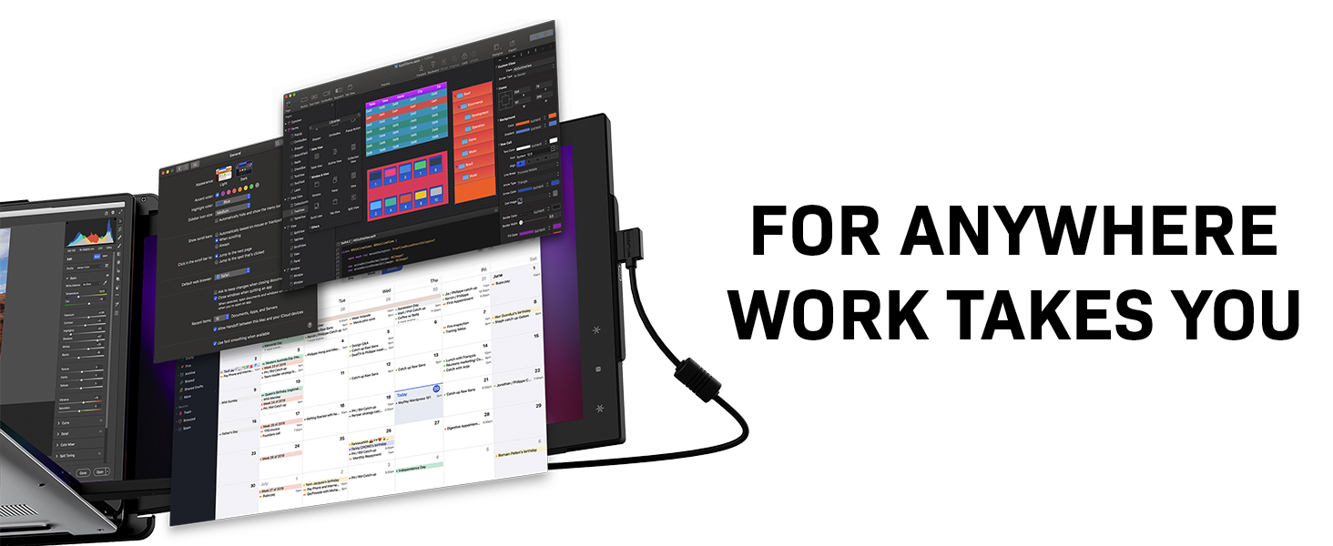 multitasking, extended portable monitor