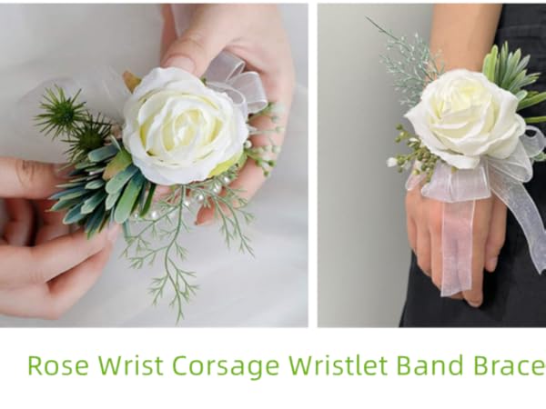 Amazon.com: Rikyo Rose Wrist Corsage Wristlet Band Bracelet