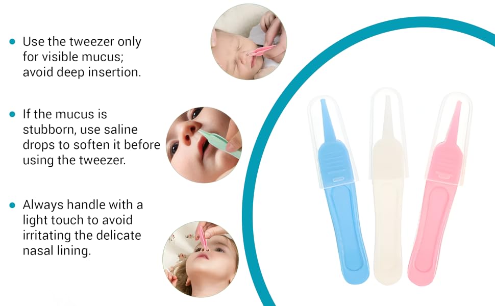 Zikku baby nose cleaner safe and soft nose cleaner children and newborns for children, nasal twiser/nasal placker for baby, remove dust particles to use easily and remove mucus for comfortable breathing (white) (white) Nose cleaner